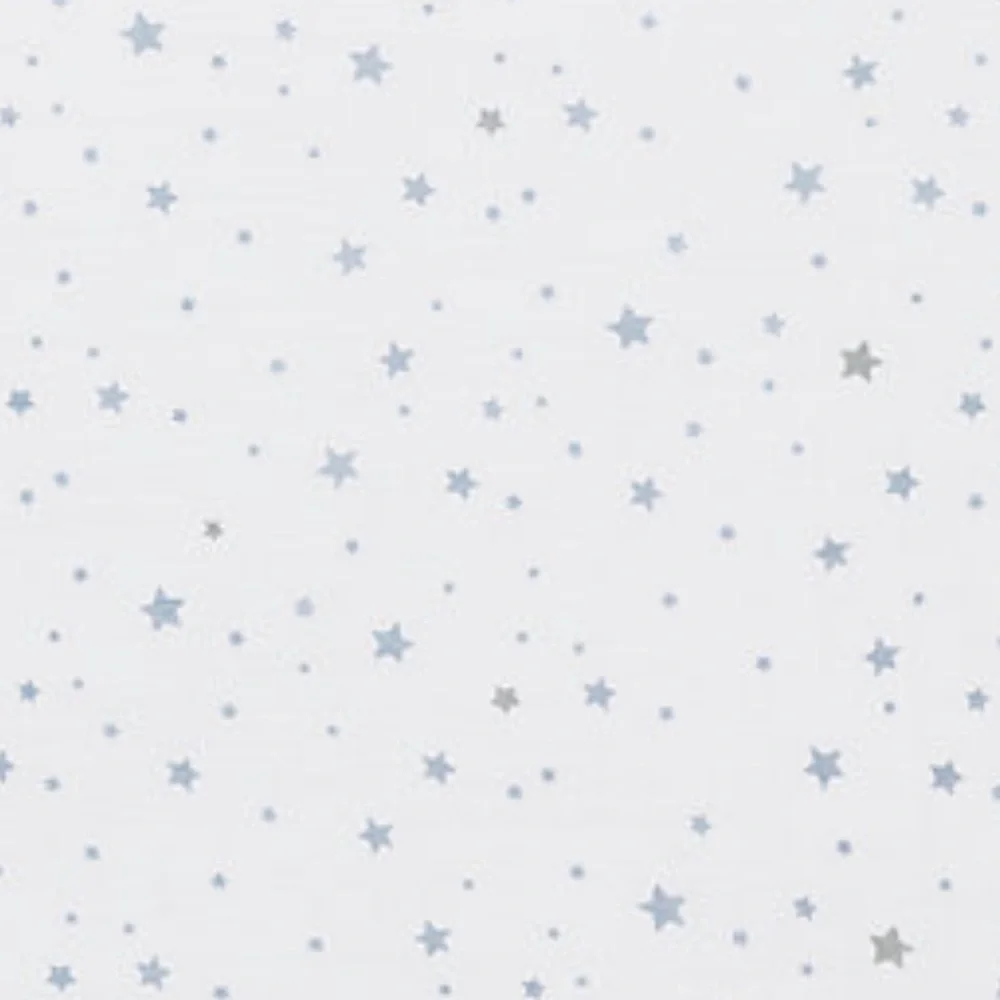 RH Star Print Fitted Crib Sheet -Blue